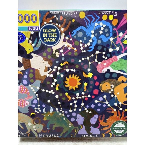 Zodiac Puzzle 1000pc Glow in the Dark Puzzle Fun Astrology Puzzle Multi-Color - Picture 4 of 12